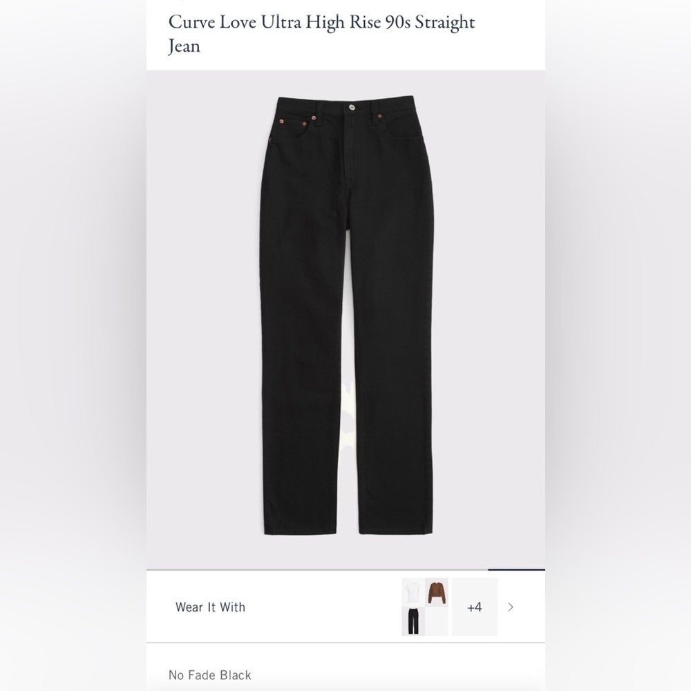 Abercrombie & Fitch Women's Black Straight Leg Jeans